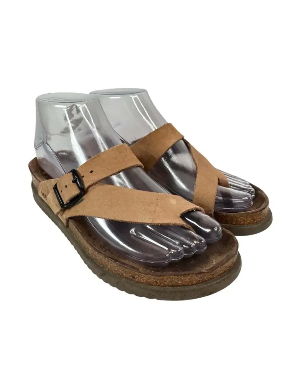 Mephisto Helen Sandals Beige Suede Cork Comfort Walking Travel Euro 36